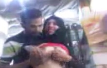 Arab girl getting her tits groped